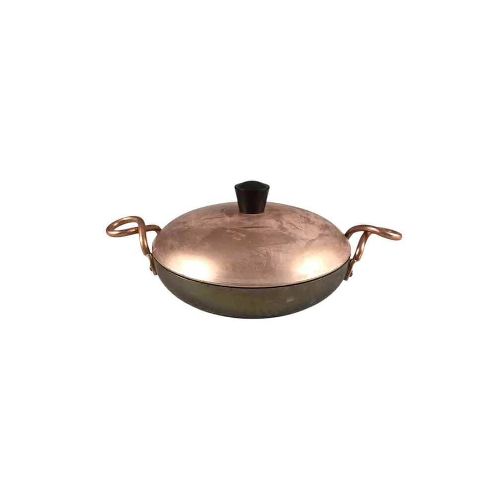 Aluminum Pan Wear Ever Hallite Copper Lid Twist Handle 7.5in Diameter #2107